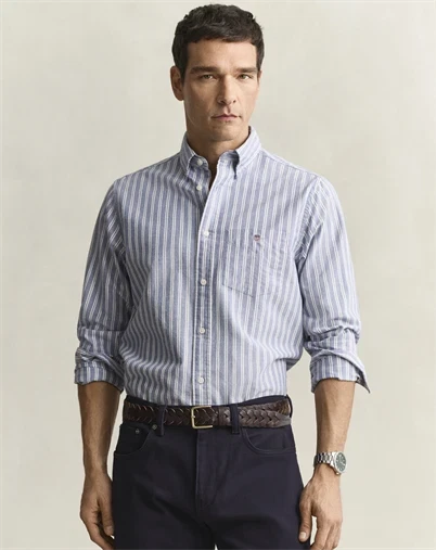Gant - Regular Check Skjorte - College Blue 